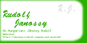 rudolf janossy business card